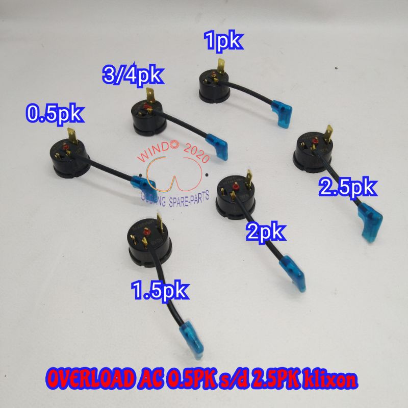 OVERLOAD AC BULAT KLIXON 0.5PK SAMPAI 2PK  | OPERLOD KOMPRESSOR | OVERLOD COMPRESSOR | OPERLOAD