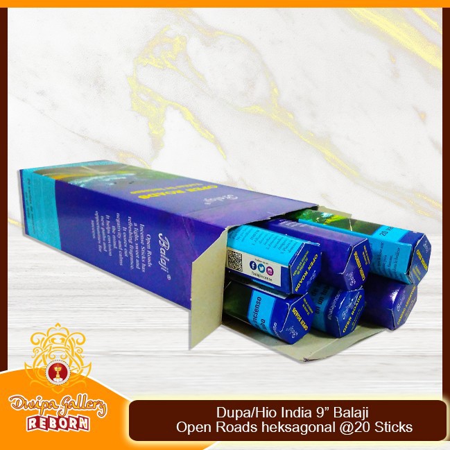 Dupa/Hio Wangi india 9&quot; Balaji Open Roads heksagonal @20 sticks 6pcs