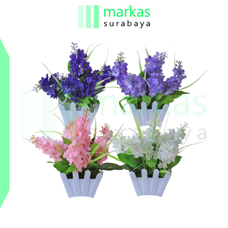 MARKAS PT55 Pot Tanaman Hias Bunga Hias Plastik Ornamen Pot Bongsai Artificial Flower Decoration