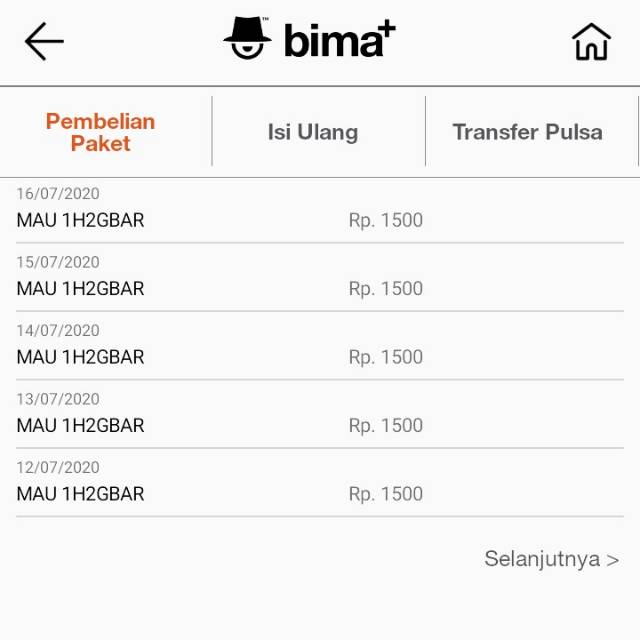 Kartu 3 sakti 2gb 1500