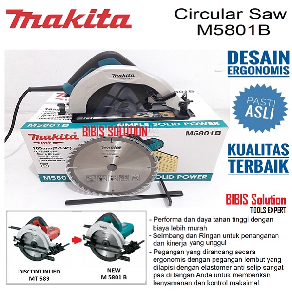 Mesin Circular Saw Mesin Serkel Gergaji Potong Kayu Circle 7 inch Maktec Makita MT583 M5801B