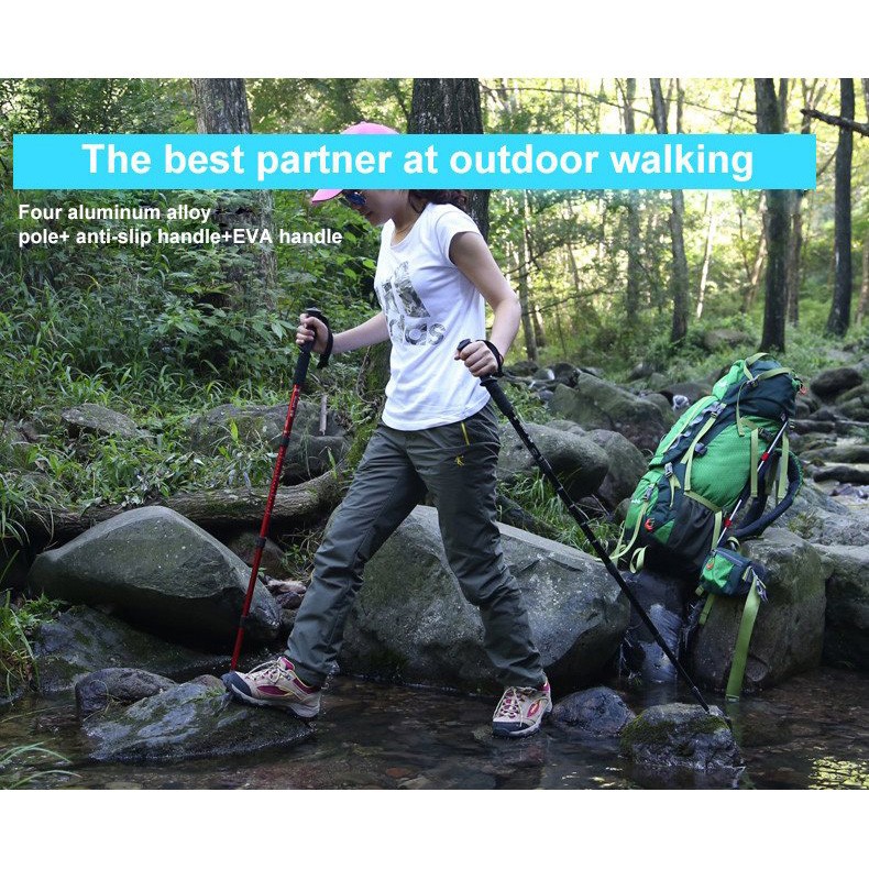 Tongkat Stick Telescopic MOUNTAIN Hiking Stick Gunung HIGH QUALITY