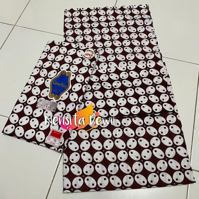 Sepasang Jarik Instan + Selendang - Motif Kawung