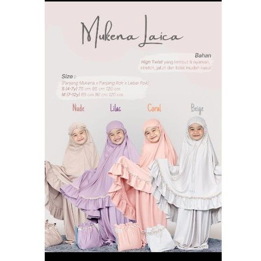 Mukena LAICA ,mukena anak 4-12 thn
