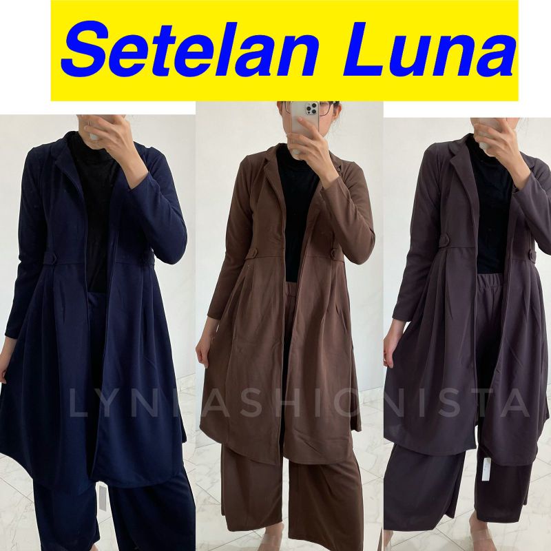 SETELAN WANITA PREMIUM/SETELAN KULOT MURAH/ONE SET OUTER/LUNA