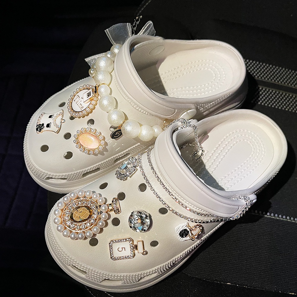 Charms Crocs Jibbitz Crocs Aksen Batu Permata Dan Mutiara Untuk Aksesoris Sepatu