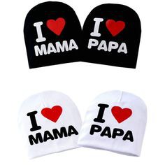 Topi Kupluk Bayi I Love Mama Papa Topi Kupluk Anak Bayi Import Elastis Kupluk Anak Nyaman Digunakan