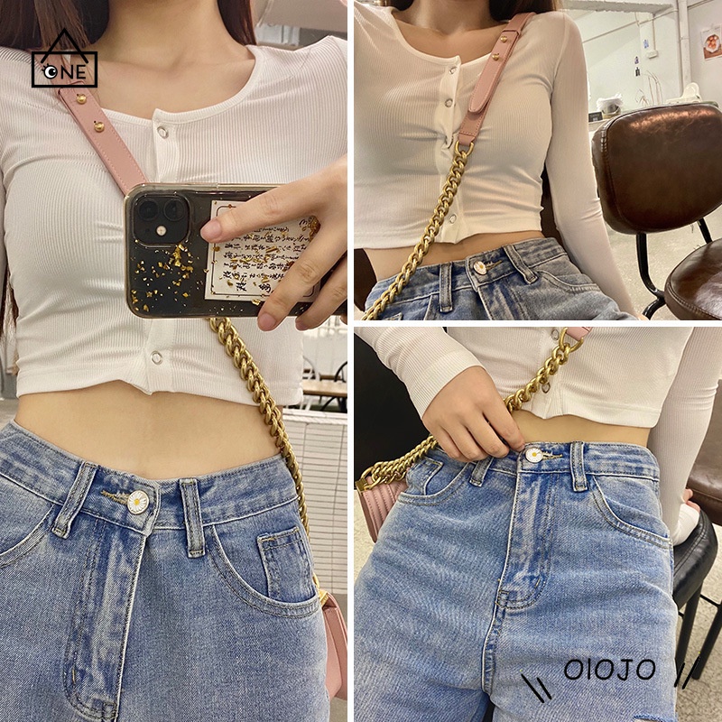 COD❤️1 Pcs Dilepas Tombol Pinggang Jeans Logam Pinggang Elastis Penyesuaian Gesper Artefak Universal-ol Adjustable Kancing A one