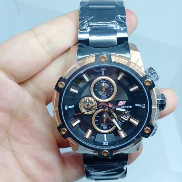 JAM TANGAN PRIA CHRONOFORCE CF5320G BLACK ROSE GOLD ORI MURAH