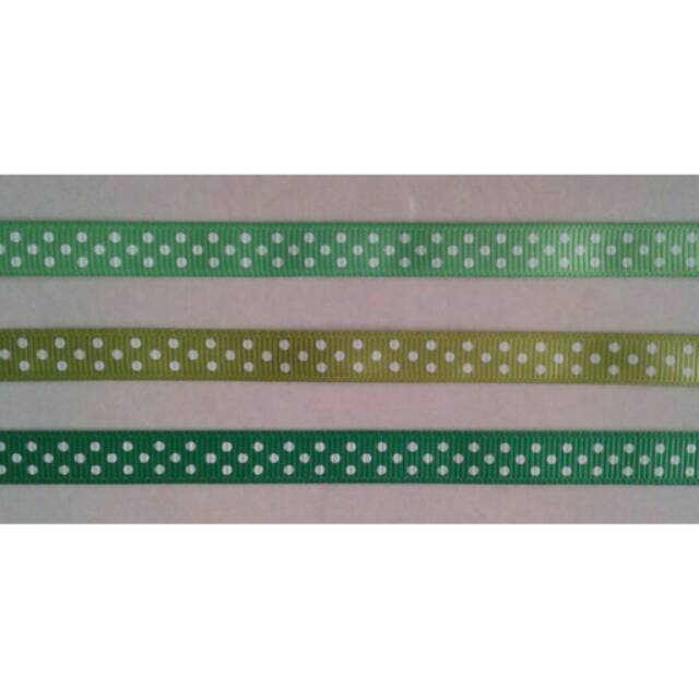 

Pita grosgrain 3/8" polka hijau series