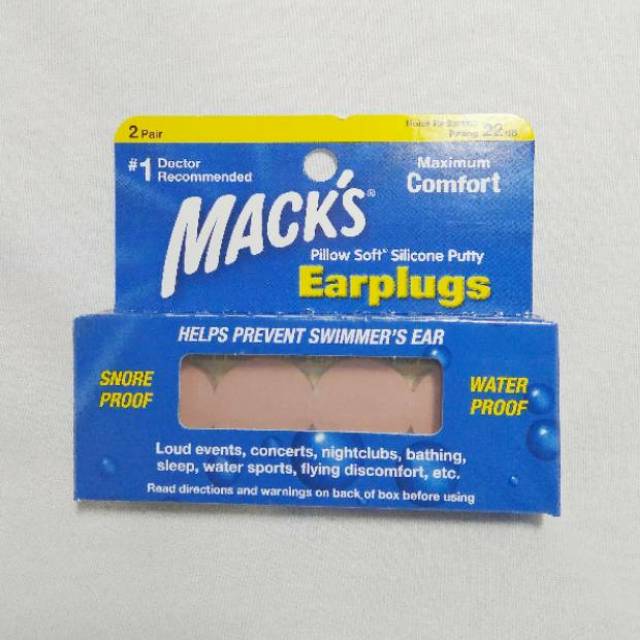 Macks earplugs  silicone penutup telinga/  Penutup Telinga Dewasa / Penutup kuping dewasa