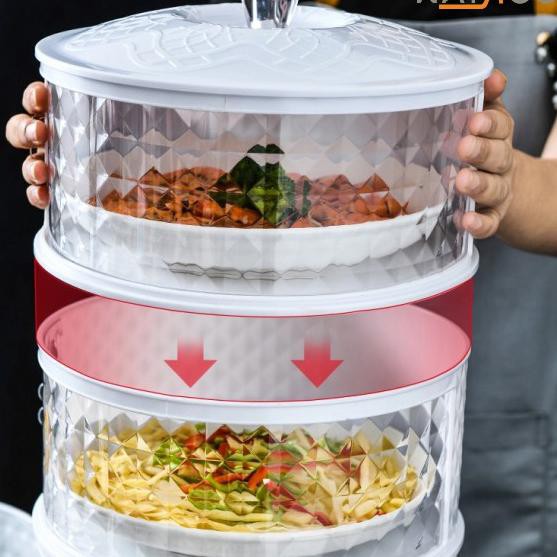 ♣ TEMPAT PENYIMPANAN MAKANAN FOOD COVER TUDUNG SAJI DIAMOND TAHAN PANAS 5 4 SUSUN RAK PENUTUP MAKANA