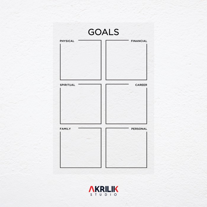 

Goals Planner Akrilik Dinding Papan Target Jadwal Wall Schedule Modern Acrylic Minimalist Dinding