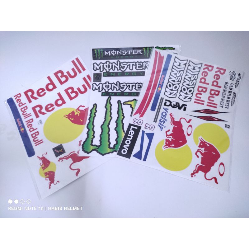 Decal stiker helm moto gp redbull monster dovisioso