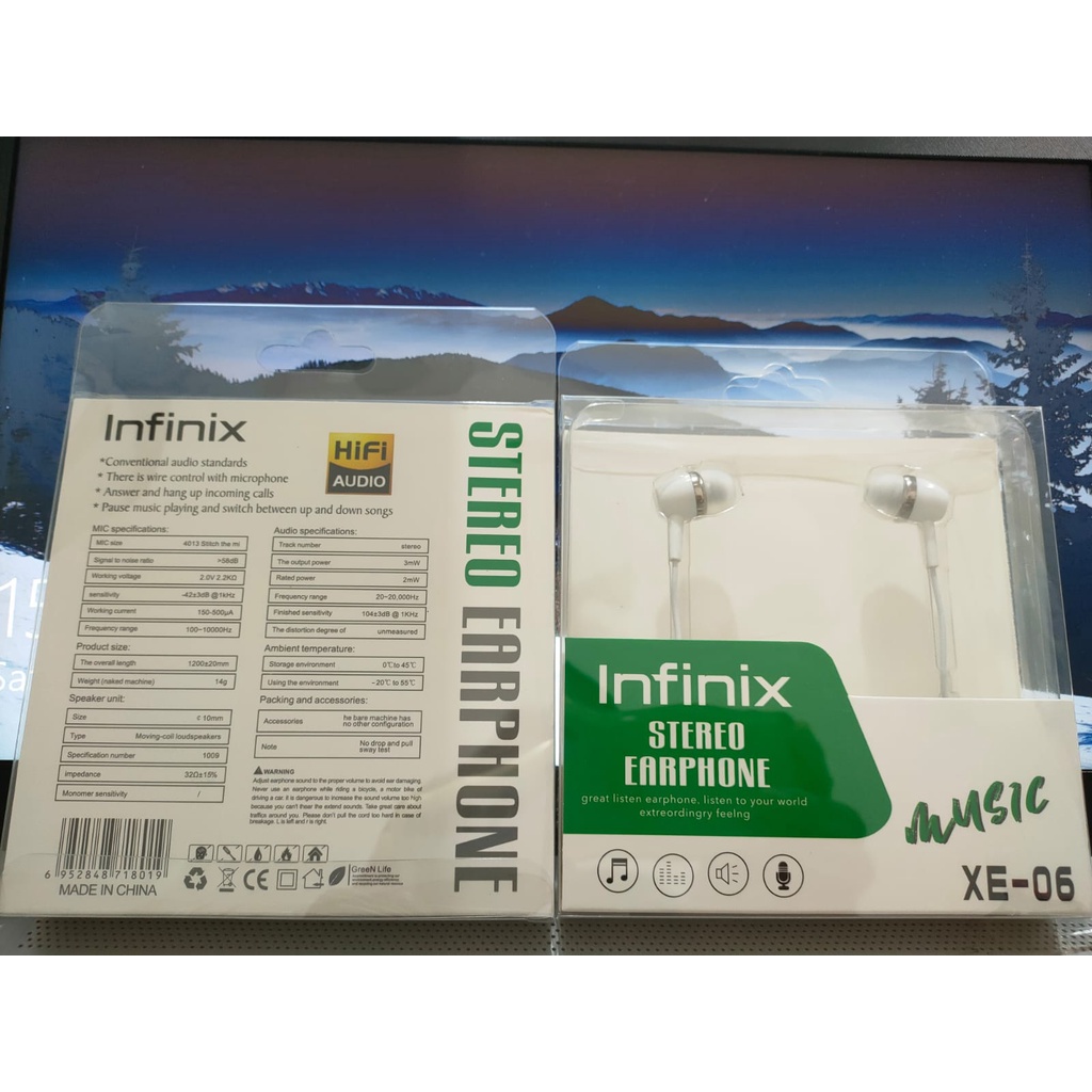 Earphone Stereo INFINIX ORIGINAL 100% Handfree Infininix Headset Infinix Origional