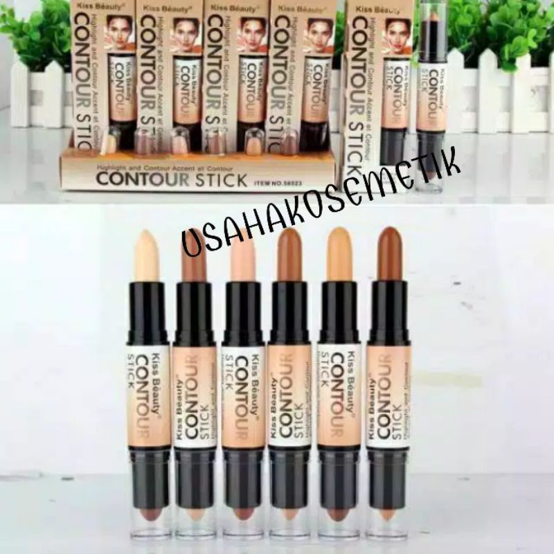 CONCEALER/CONTOUR 2 WARNA KISS B CONTOUR STICK FIT ME NATURAL NO.58523