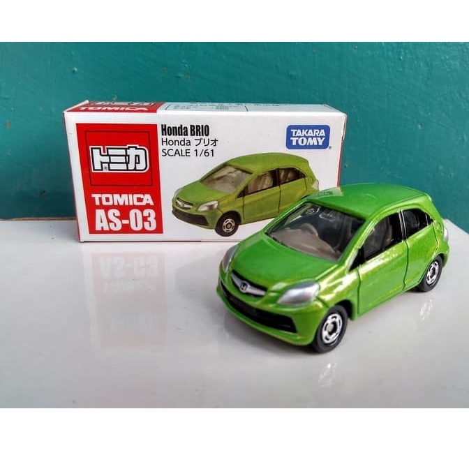 Tomica reguler AS-03 Honda Brio green Mainan Diecast miniatur mobil murah