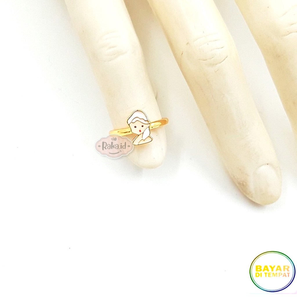 Cincin Anak Elsa Putih Silver Perhiasan Cantik Anak Lapis Emas 18k 783