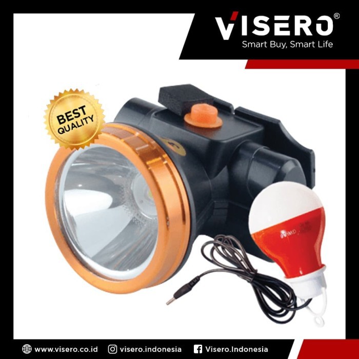 Senter Kepala Kecil 35W Cahaya Kuning Bonus Lampu LED 7W (VHL-0235AYL)