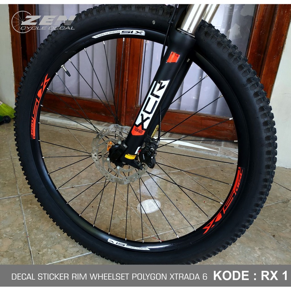 STICKER SEPEDA - DECAL STICKER RIM WHEELSET POLYGON XTRADA 6