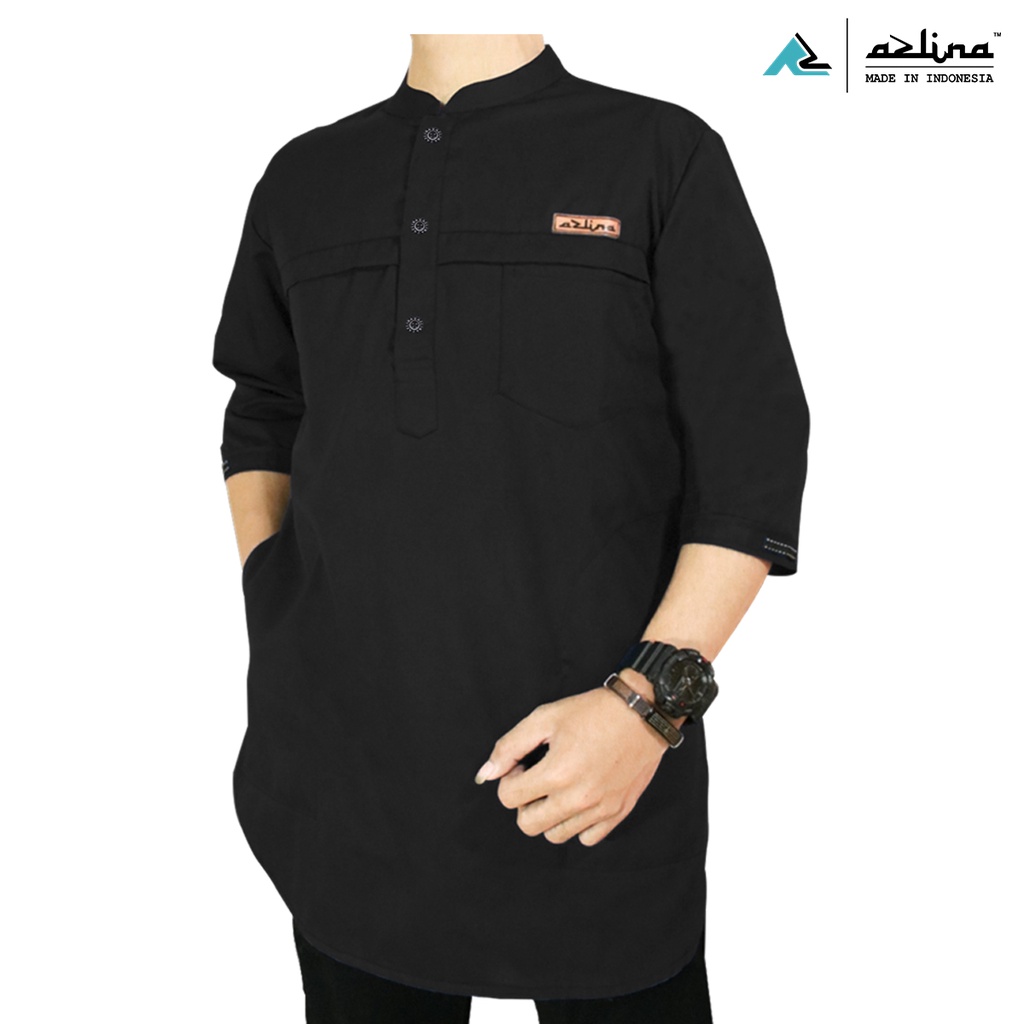 Baju koko pria al amin produk terbaru azlina lengan 3/4 katun toyobo premium bisa COD