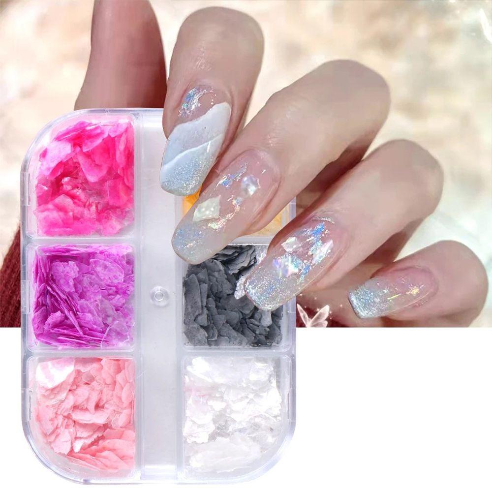 Solighter Nail Flakes Texture Shimmer Nails Slices Irregular