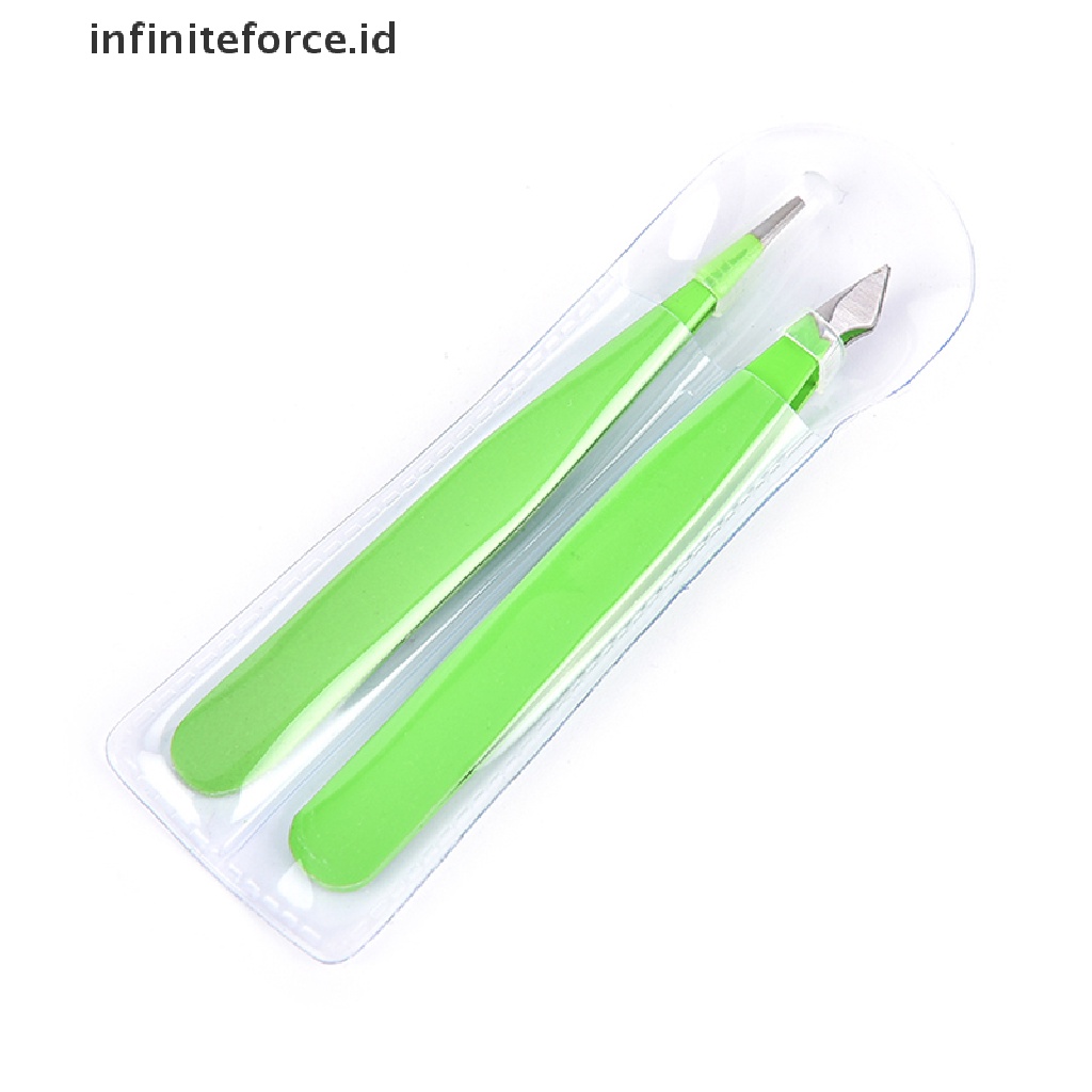 Infiniteforce.id 2pcs / Set Pinset Alis Warna Hijau Untuk Makeup / Kosmetik Wanita