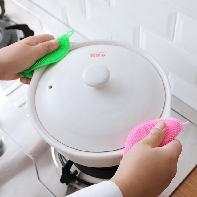 𝘈𝘉𝘎✰ Sikat Spons Pembersih Multifungsi Bahan Silikon Silicon Untuk Peralatan Dapur 1144