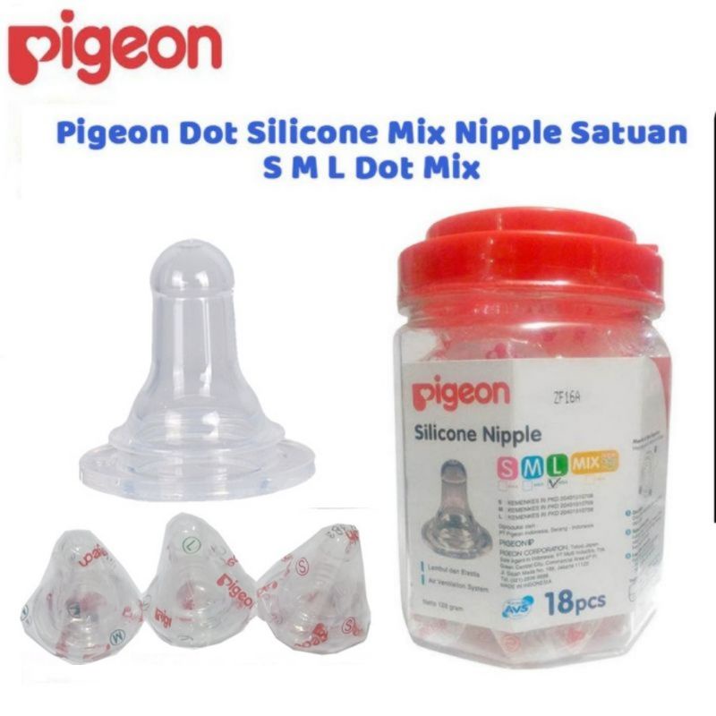 Pigeon Silicone Nipple Eco S M L - Dot Bayi