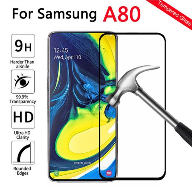 Samsung Galaxy A80 Tempered Glass Full Layar Anti Gores Kaca