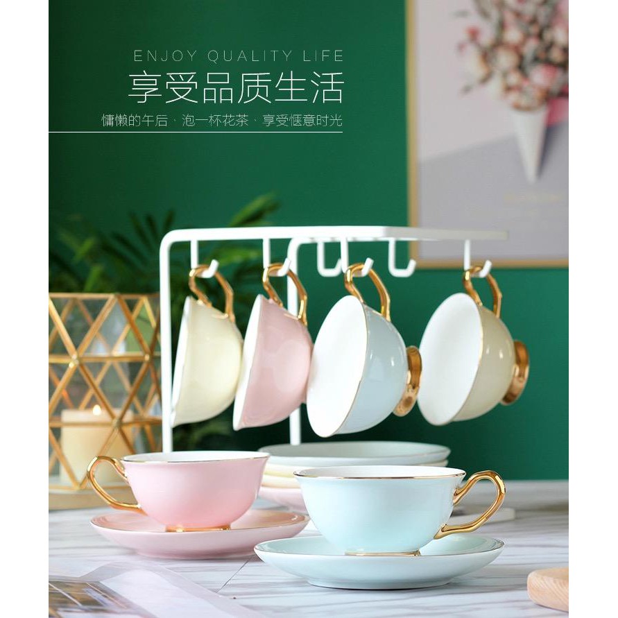 Cangkir Keramik / Cup Keramik / Gelas Keramik / Mug Keramik / Cangkir Set / Gelas Pastel / Gold Cup