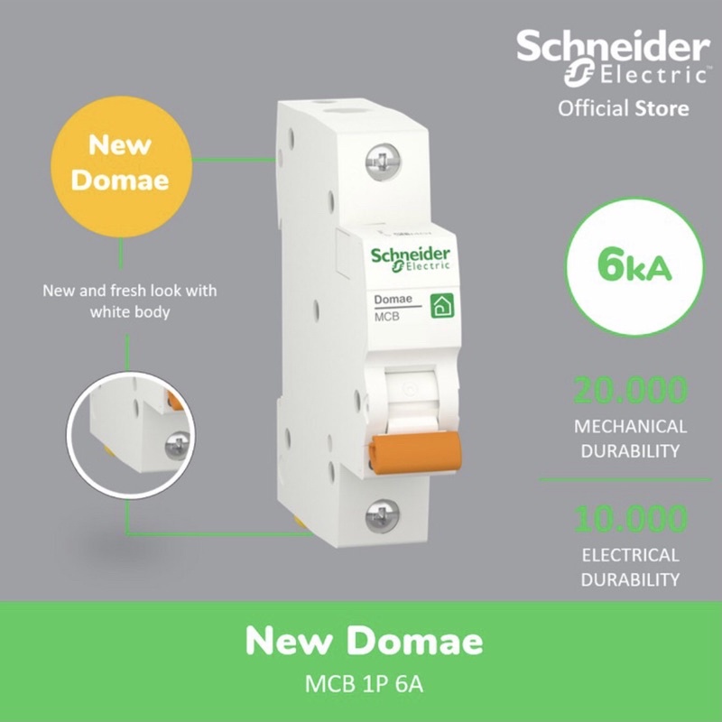 MCB Schneider 6A New Domae MCB Sneider 6A MCB Schneider 6 amper