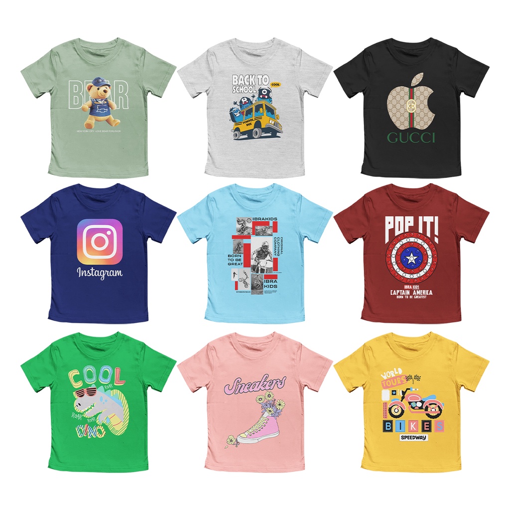 Kaos Anak Distro Best Seller Laki-laki dan perempuan unisex -Random