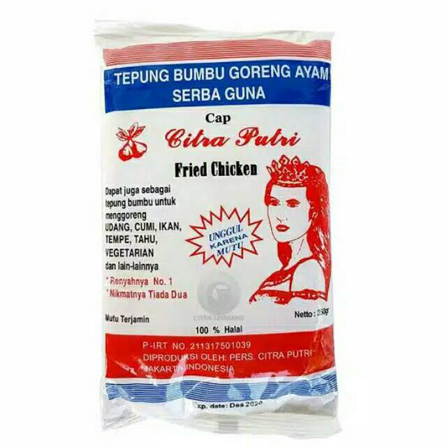 

PUTRI TEPUNG BUMBU GORENG AYAM SERBAGUNA 250GR CAP CITRA PUTRI TEPUNG GORENG PUTERI