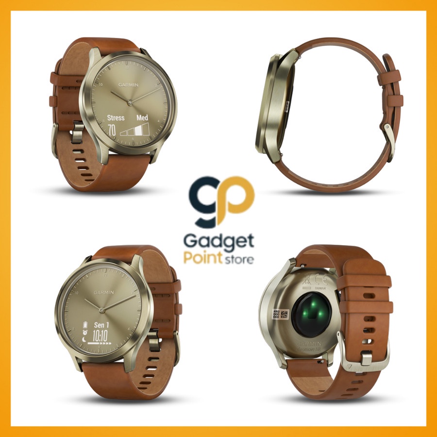 Garmin Watch Vivomove HR Premium Gold/Silver SmartWatch - Garansi Resmi 2 Tahun