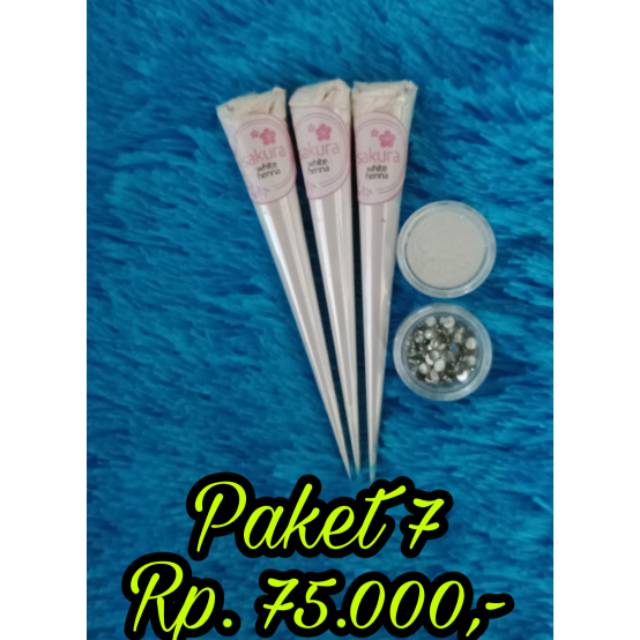 

PAKET HEMAT 7 HENNA SAKURA / WHITE HENNA / HENNA PUTIH / HENNA WATERPROOF / HENNA PENGANTIN
