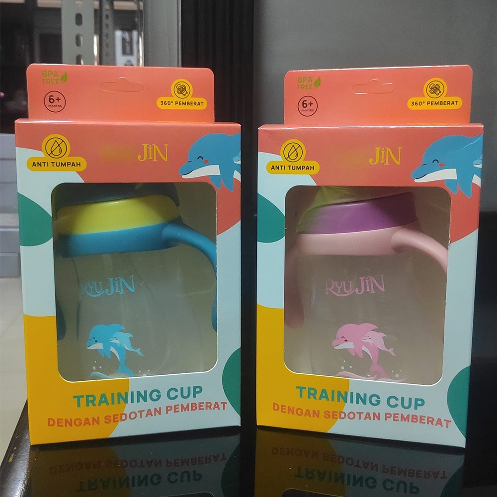 Ryujin Baby Training Cup with Straw 300ml RJ009 Botol Minum Bayi Anti Tumpah BPA Free