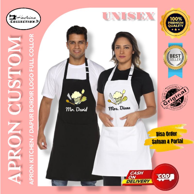 Celemek apron Custom Celemek Dapur Celemek masak Celemek waitres Celemek Barista Celemek grosir murah.