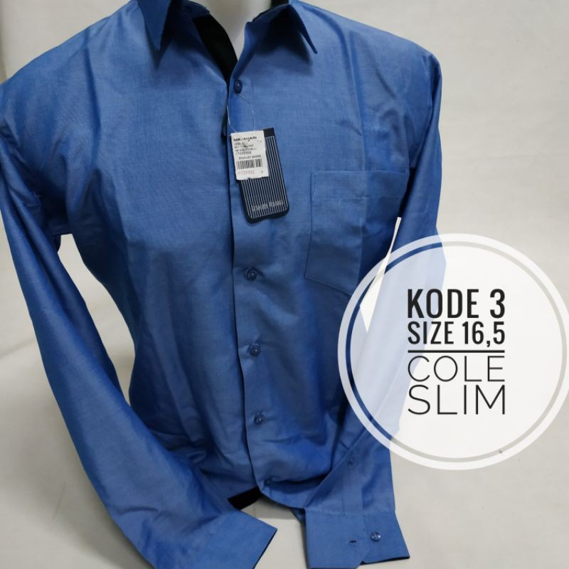 Kemeja Pria Stanley Adams dll size 16,5 slim fit panjang geser