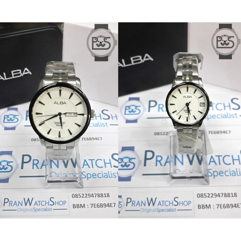 Jam Tangan ALBA Couple Silver Original AV3289 AG8509 Garansi Resmi 1 Tahun