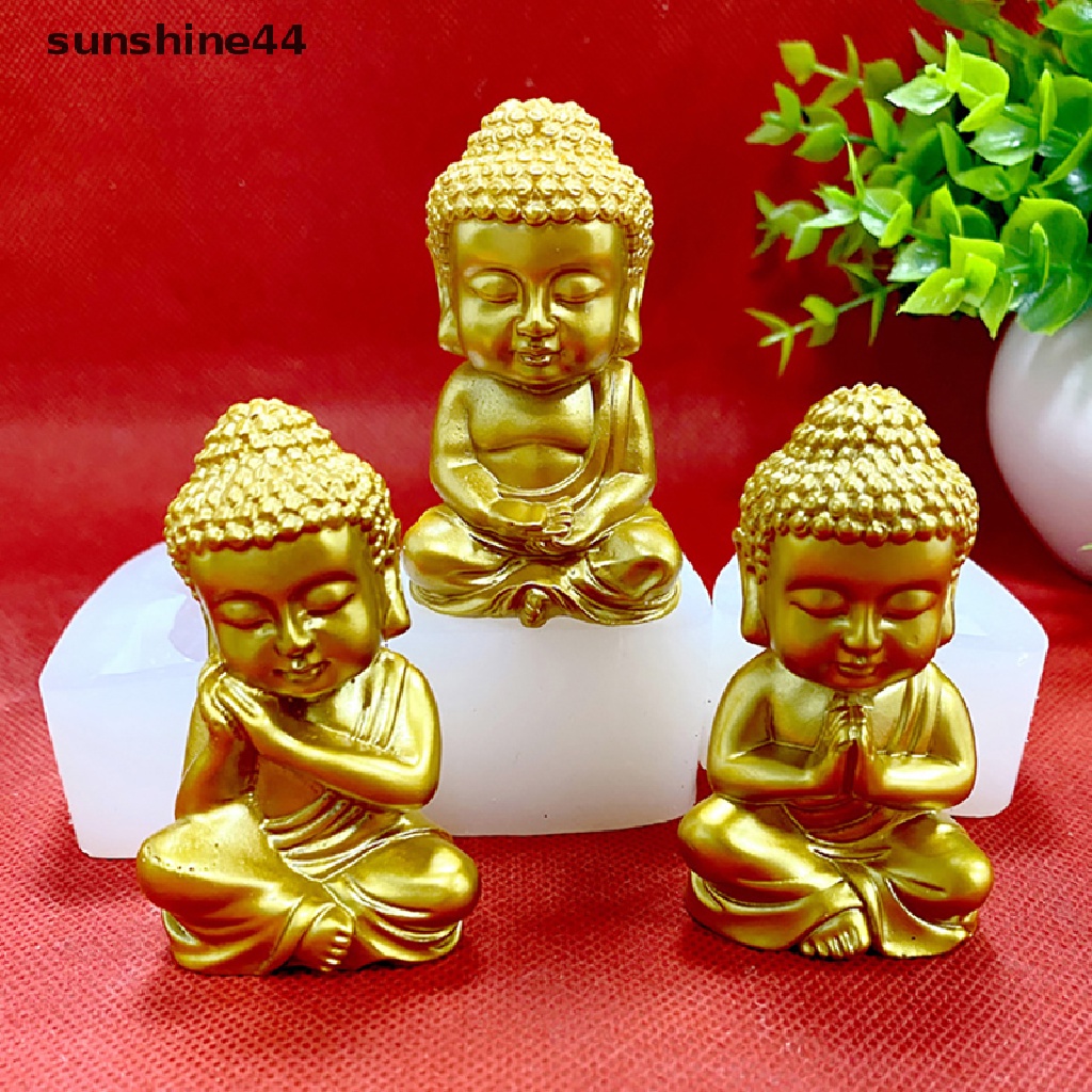 Sunshine Cetakan Silikon Bentuk Buddha Untuk Lilin Aromaterapi / Sabun Resin DIY