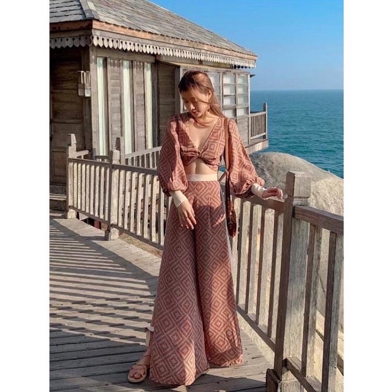 Bohemian Ethnic Summer Set | Set Pantai | Dress Pantai | Baju Pantai