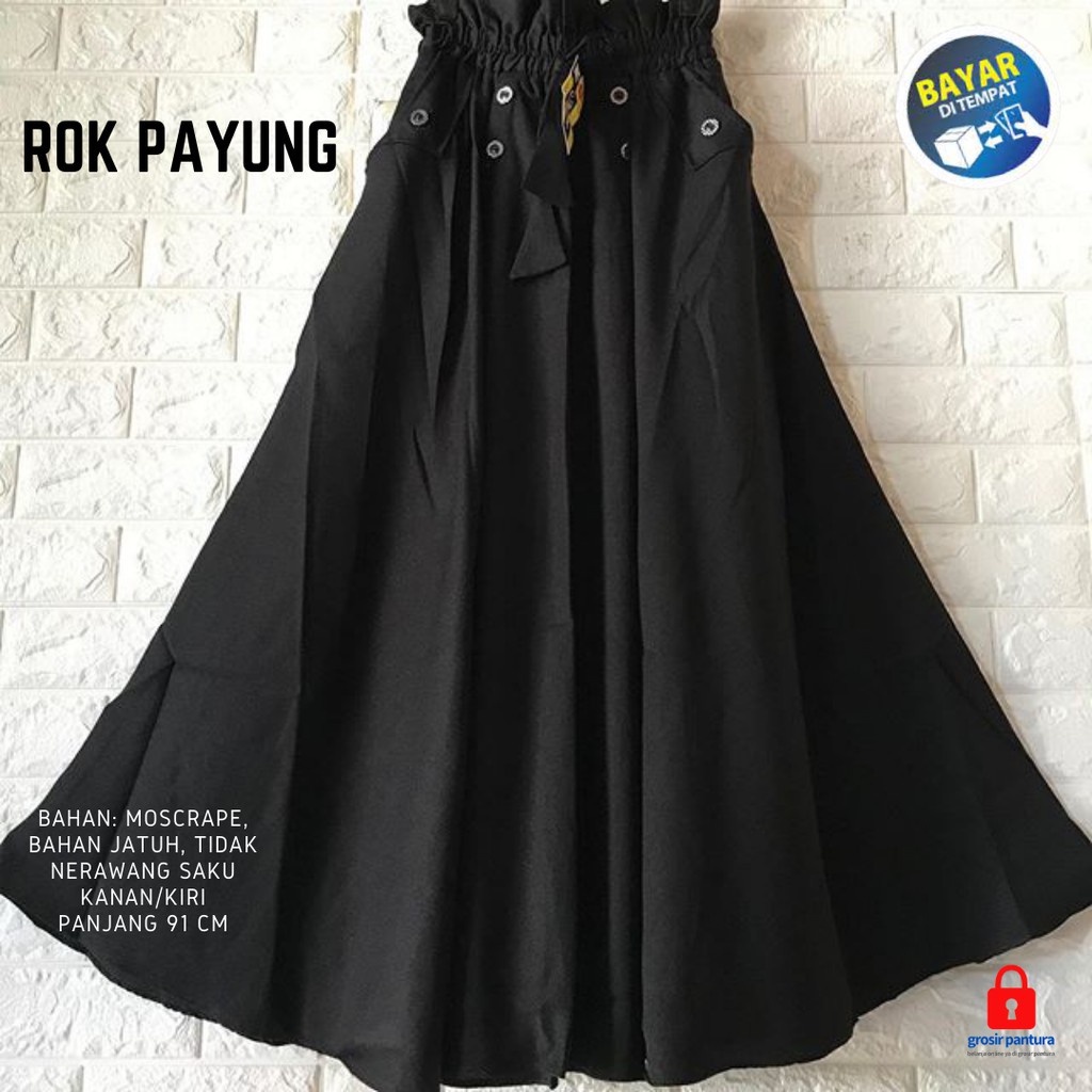 Rok Payung Wanita Bahan Moscrape Ukuran Jumbo | Rok Wanita Dewasa Mayung | Rok Jumbo Wanita | Rok Wa