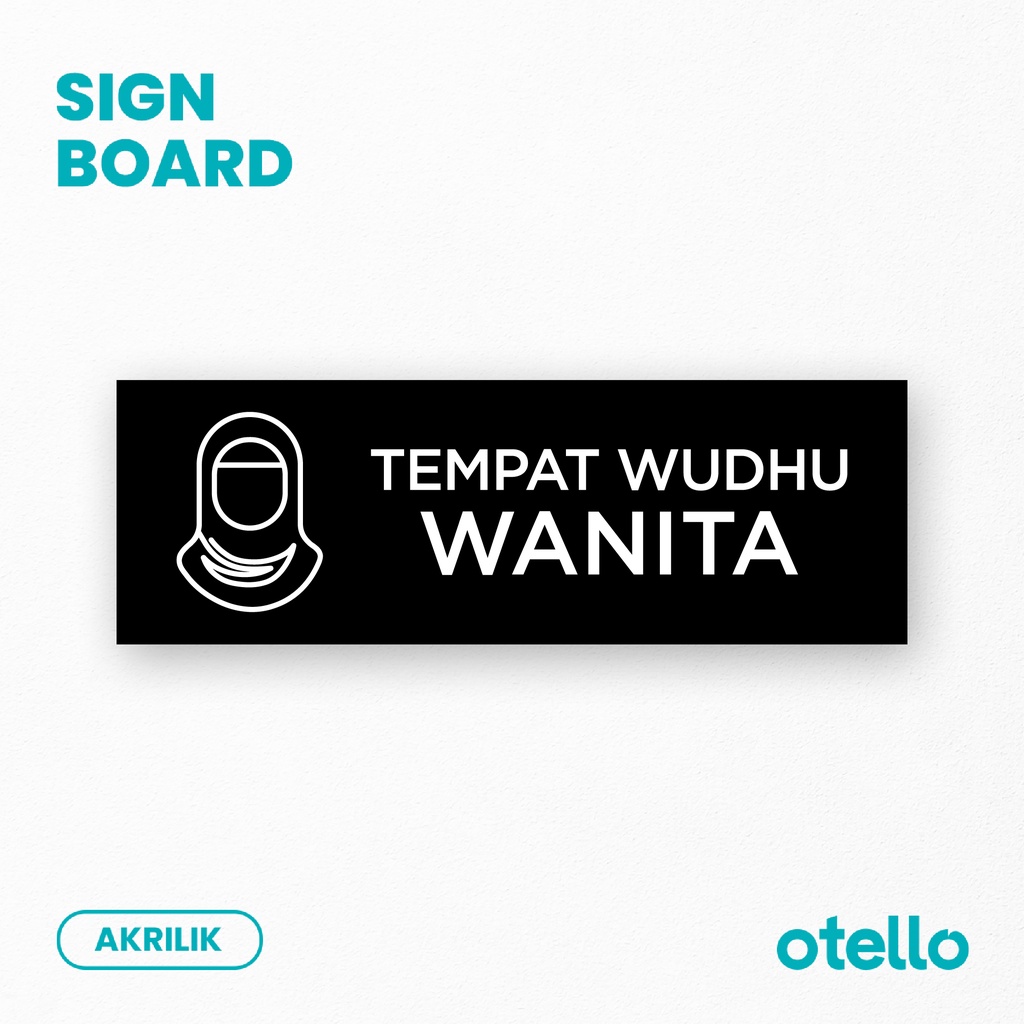 Sign Tempat Wudhu Pria Wanita Sign Board Wudu Mushola Akrilik UV Print Papan Nama Ruangan Petunjuk Ruang UV Print