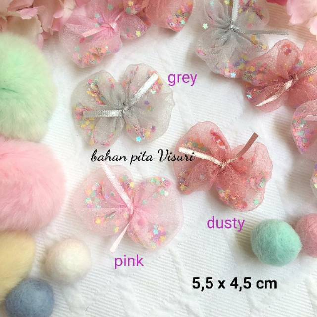 Bow Tulle Mini Bulat Isi Borci