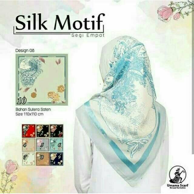 SEGIEMPAT MOTIF BUNGA JILBAB SATIN LAMIZ KERUDUNG SPECIAL EDITION