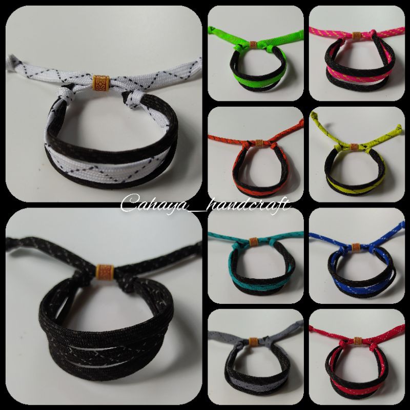 12pcs Gelang Kombinasi Pipih 3 Rangkap Random