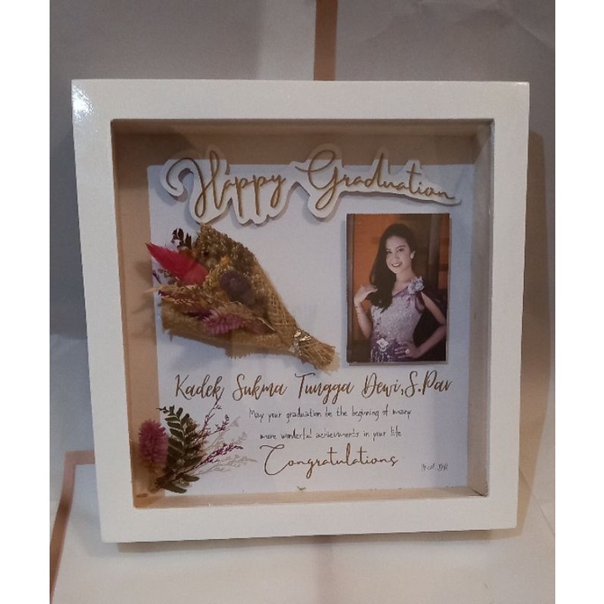 Frame 3D Dried Flower (Happy Wedding/Happy Birthday/Happy Graduation/Happy Valentine)