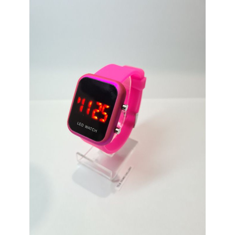 Jam Led watch 1271 original free gift box-Pink Tua