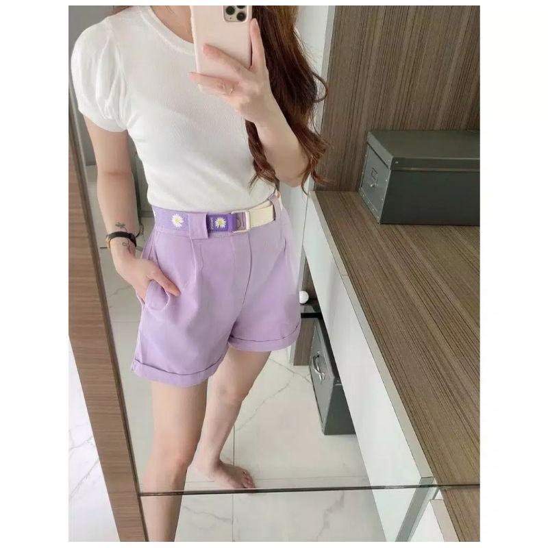 Kode 1421 Celana Pendek Hotpants Katun Ndudshop
